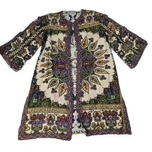 Vintage Bensaid, Bd. Pasteur in Tangier Morocco Damask Pattern Rayon Tunic Top